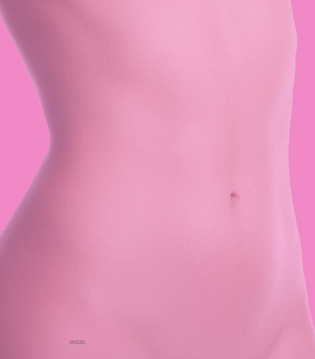 Upclose of a womans stomach