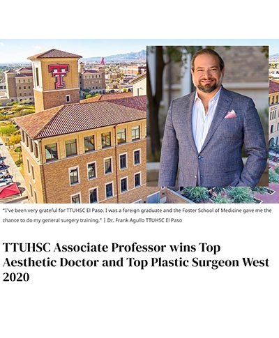 Article: TTUHSC Associate Professor, Dr. Frank Agullo