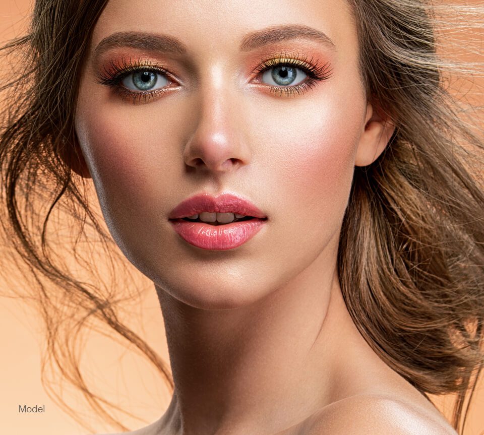 Up close of a beautiful woman's face