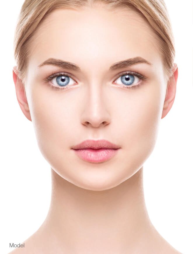 Beautiful woman with symmetrical face