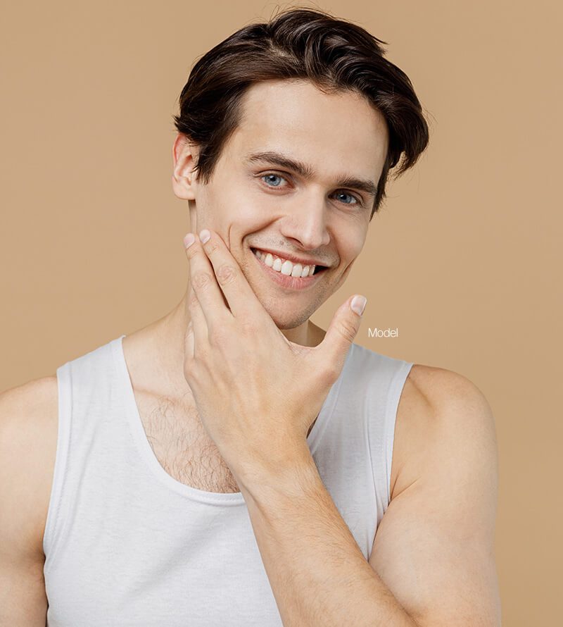 Young man with clear skin