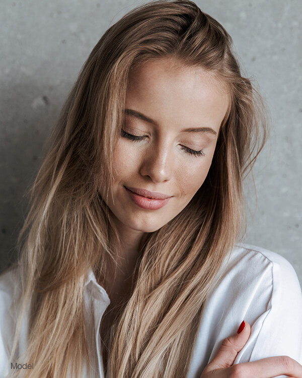 Young woman looking down