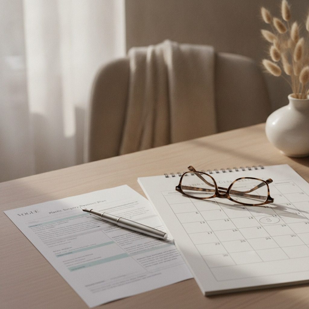 Patient and Dr. Frank Agullo reviewing a treatment plan and a printed quote at a desk in soft daylight. Aesthetic planning consultation at Southwest Plastic Surgery in El Paso, Texas.