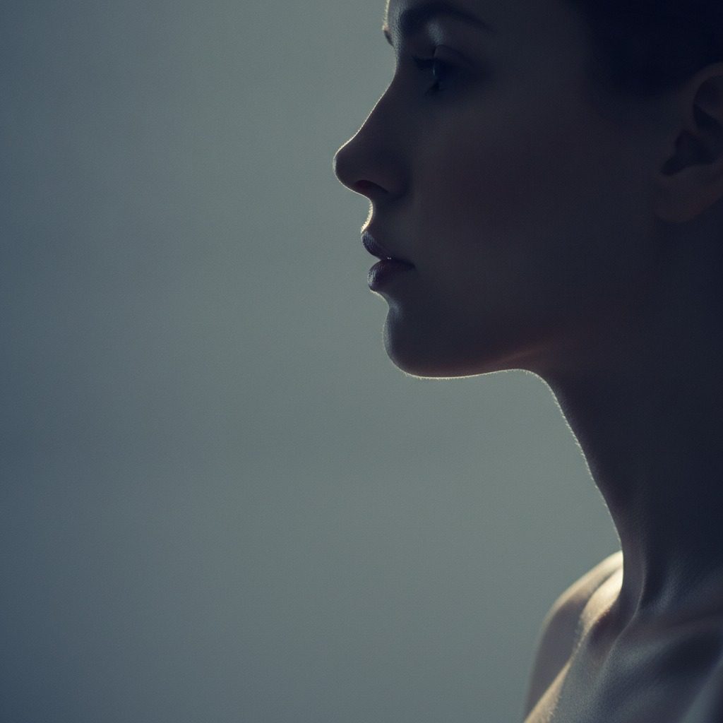 A profile consultation about a chin implant in soft daylight. Patient education by Dr. Frank Agullo, MD, FACS, in El Paso, Texas.