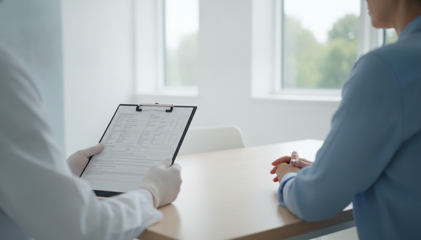 Exam room setting where patients are evaluated and monitored during peptide therapy